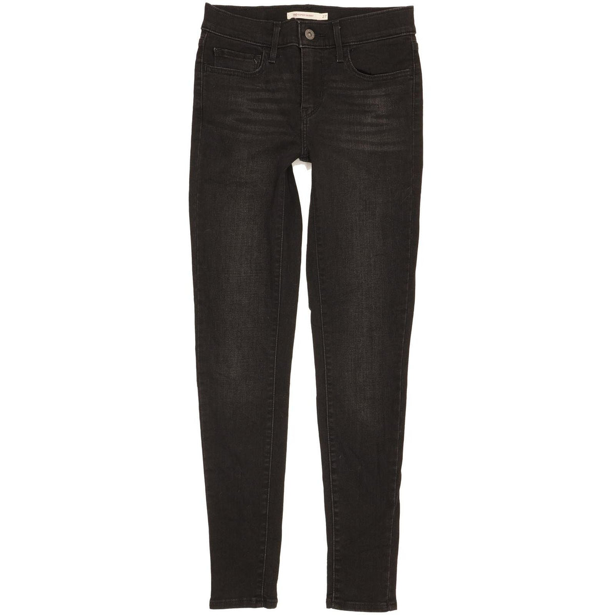 Levi's 710 Super Women Black Skinny Slim Stretch Jeans W27 L30