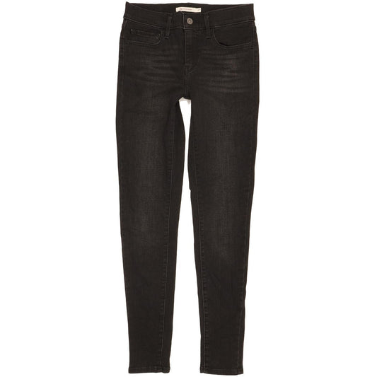 Levi's 710 Super Women Black Skinny Slim Stretch Jeans W27 L30