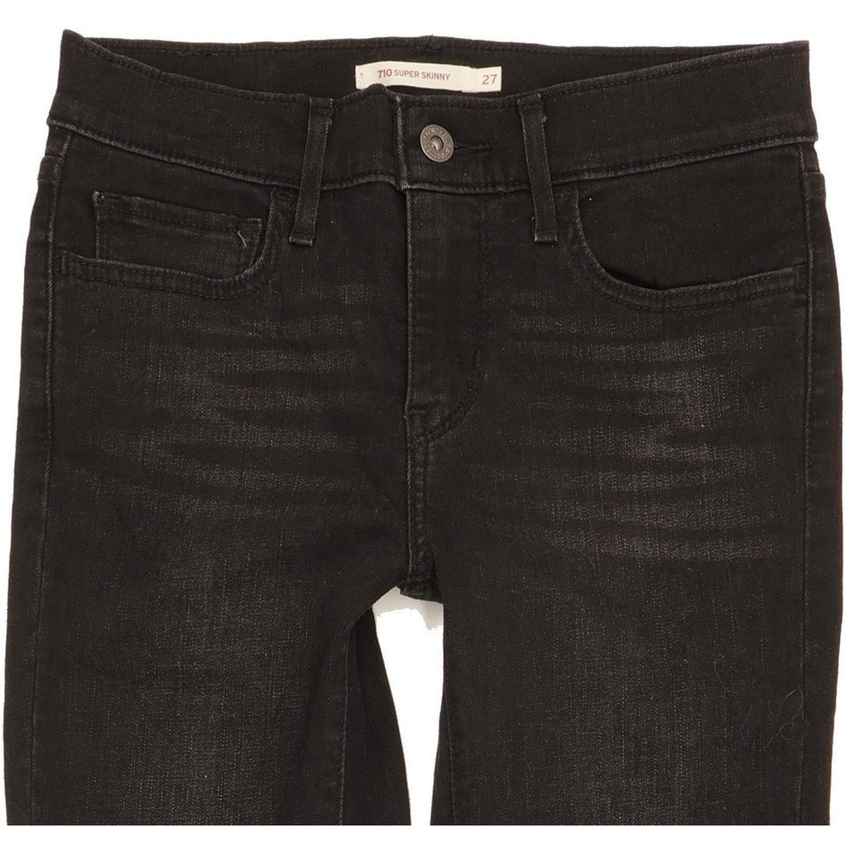 Levi's 710 Super Women Black Skinny Slim Stretch Jeans W27 L30