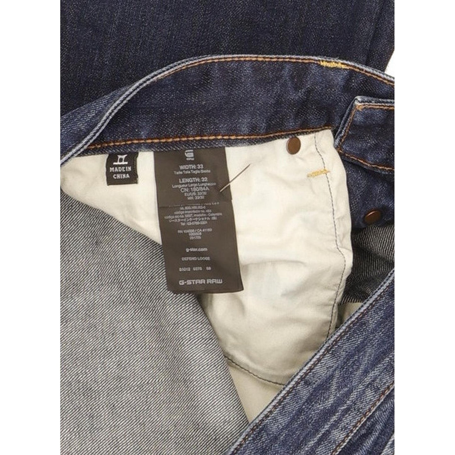 G-Star Defend Men Blue Straight Loose Jeans W33 L32