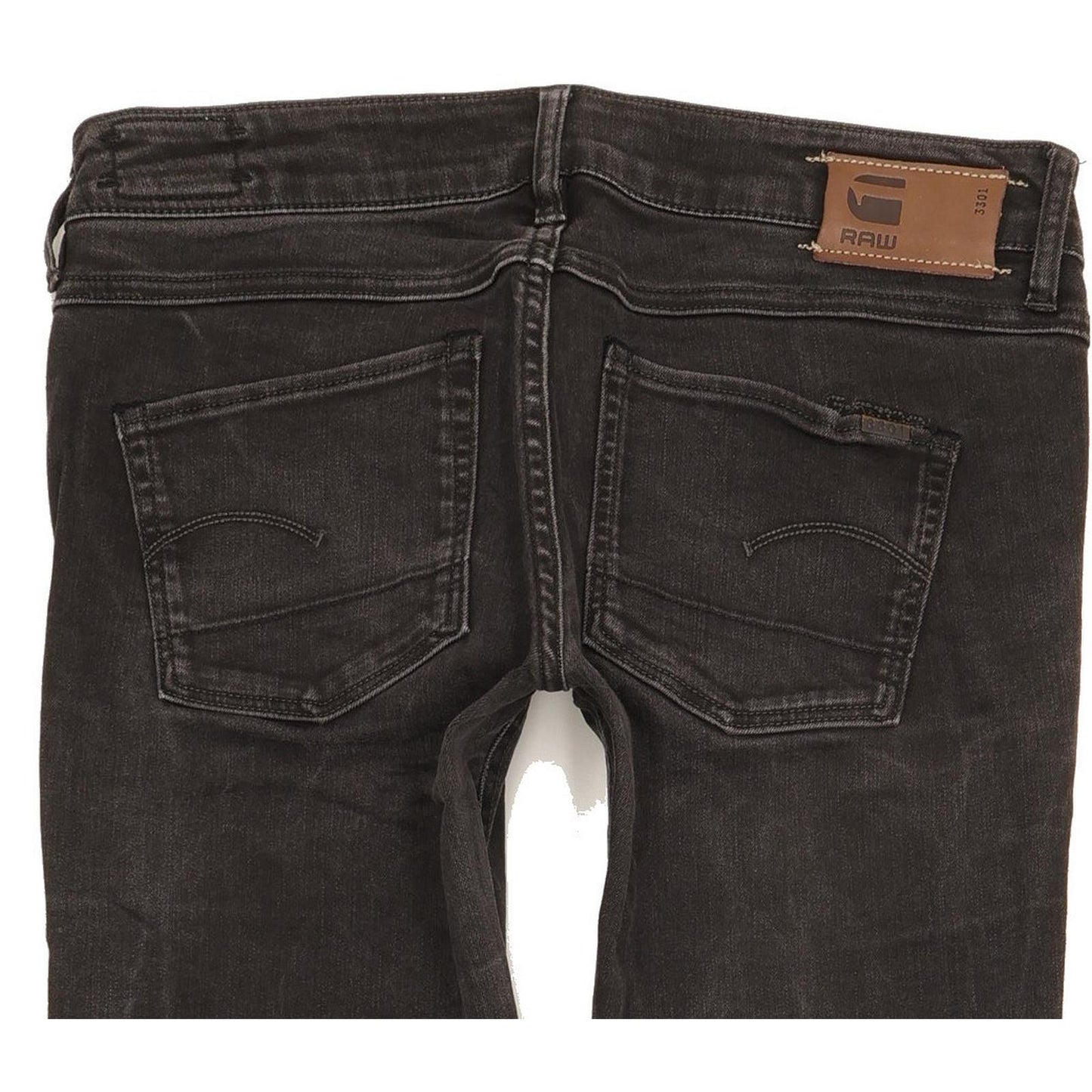 G-Star 3301 Women Black Straight Slim Stretch Jeans W29 L33