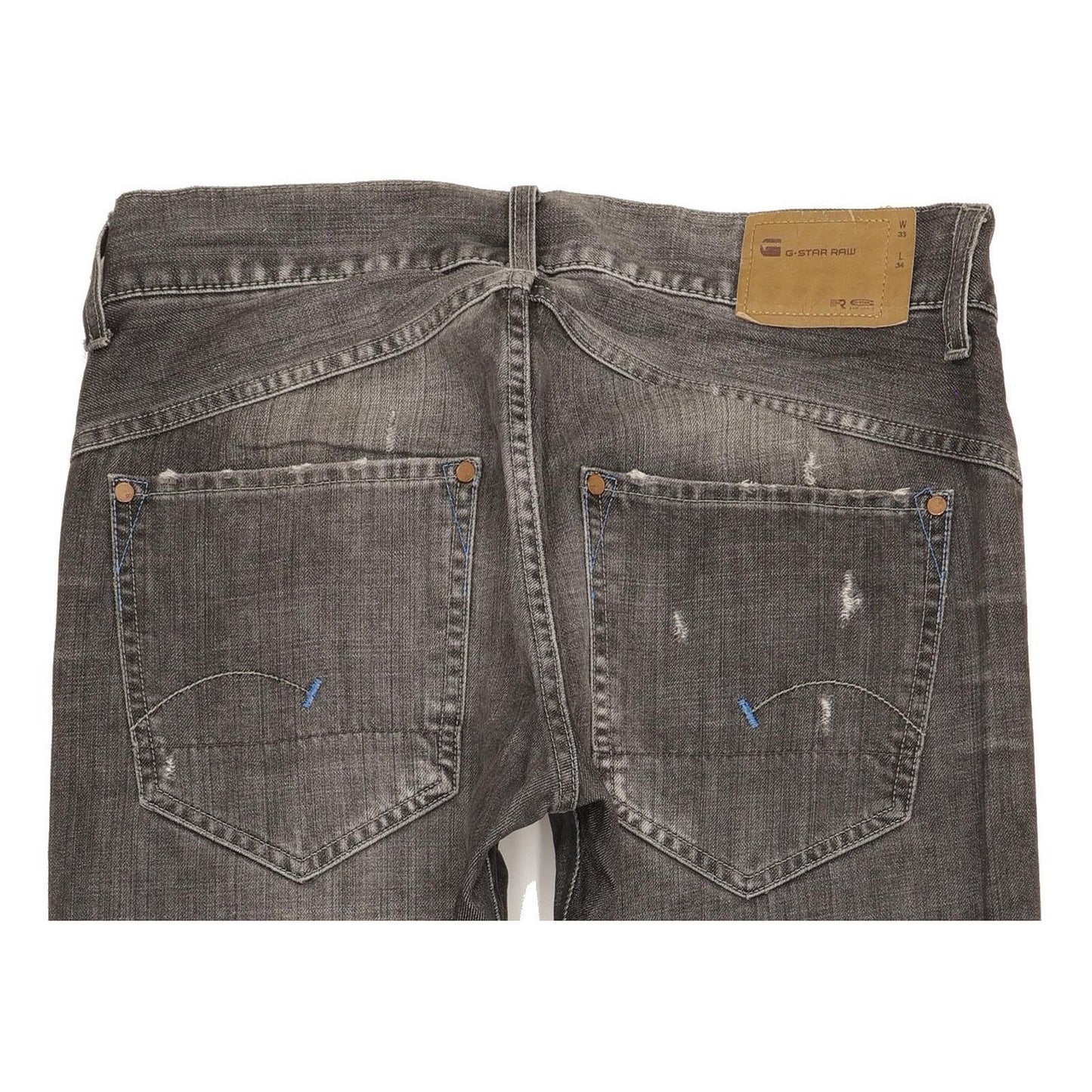 G-Star Ruger Men Grey Straight Regular Jeans W33 L34
