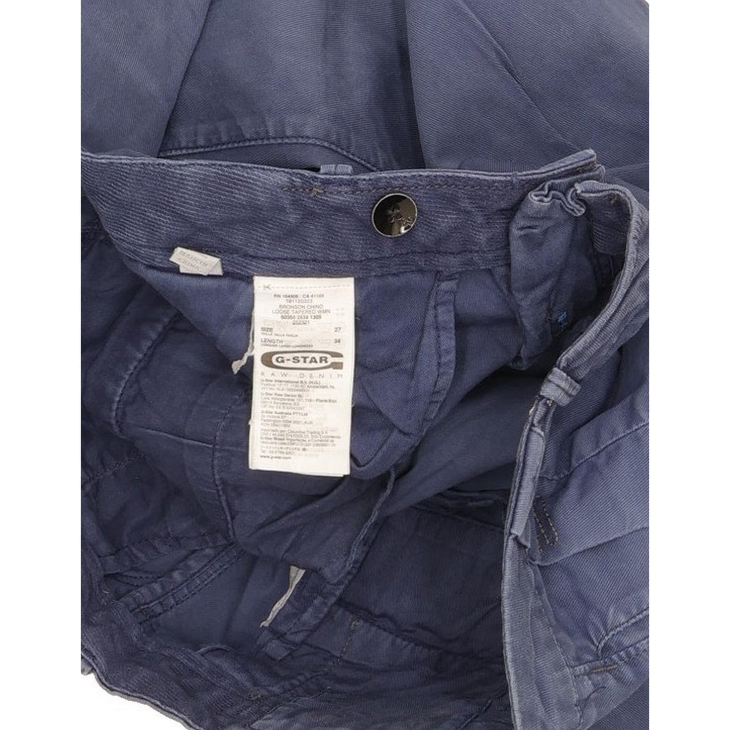 G-Star Bronson Women Blue Tapered Loose Chino Stretch Jeans W27 L34