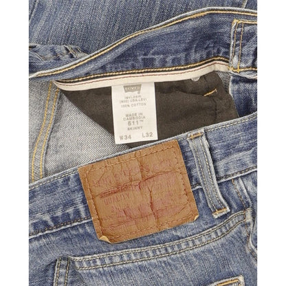 Levi's 511 Men Blue Straight Slim Jeans W34 L32