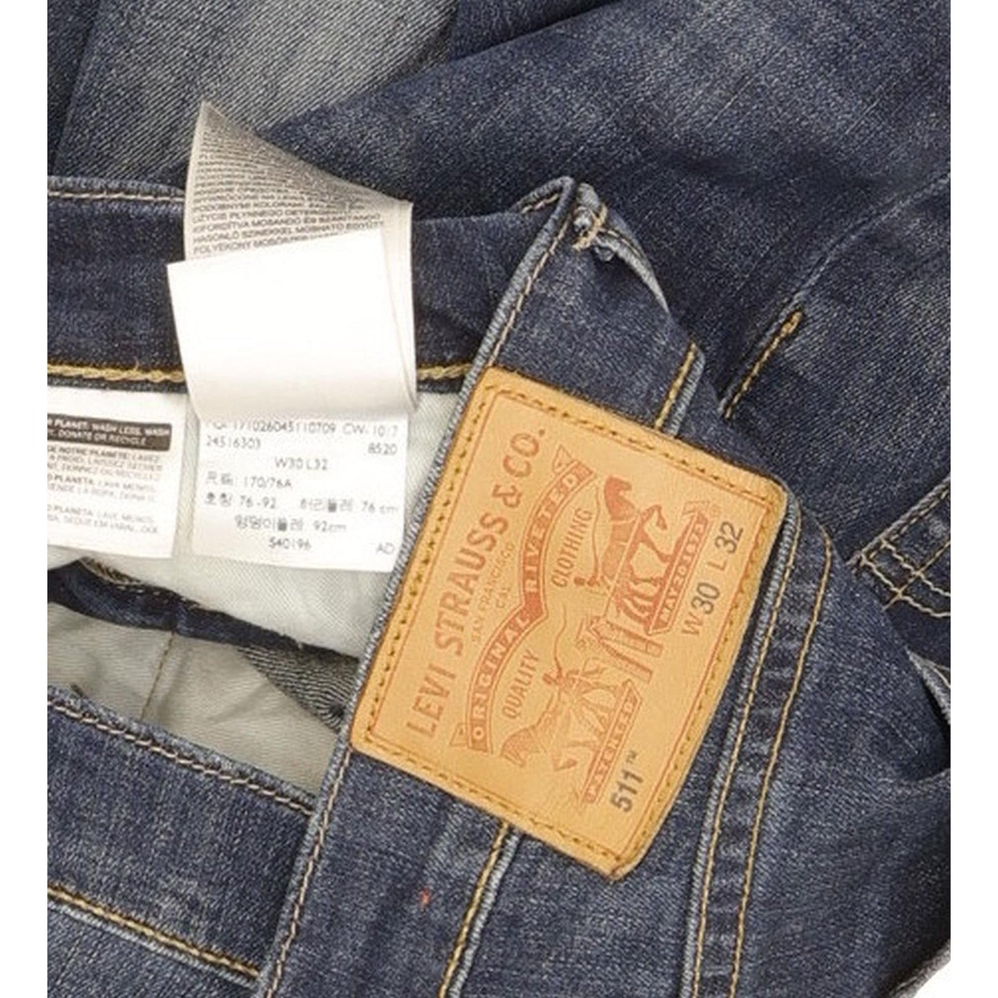 Levi's 511 Men Blue Straight Slim Stretch Jeans W30 L32