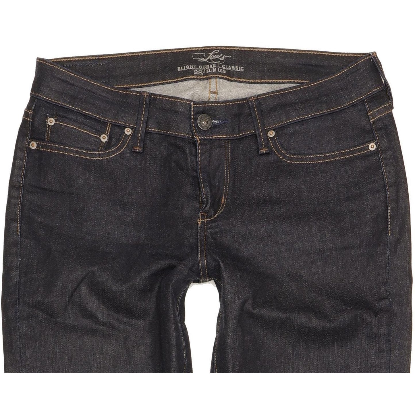 Levi's Slight Curve Women Navy Straight Classic Stretch Jeans W28 L30