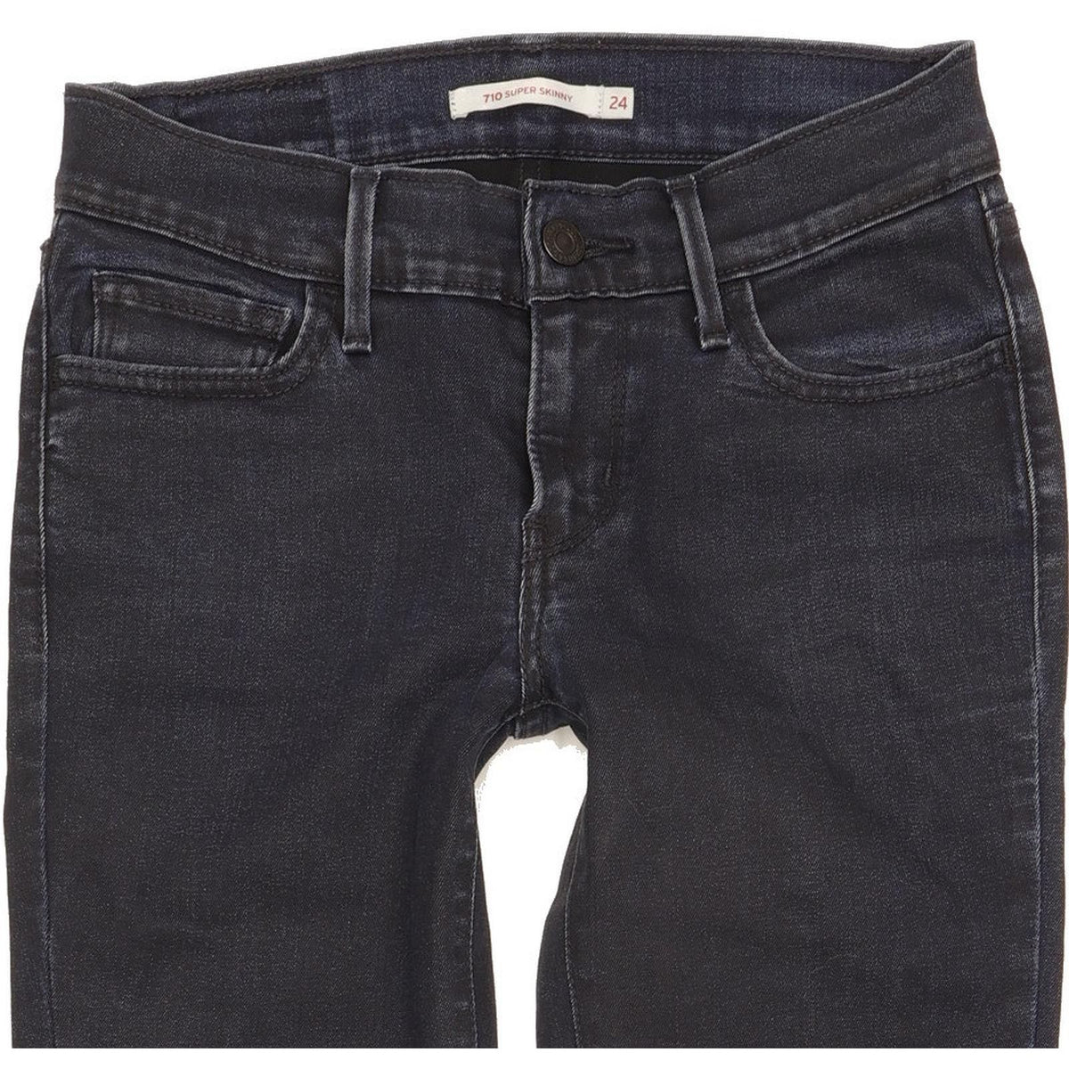 Levi's 710 Super Women Navy Skinny Slim Stretch Jeans W24 L31