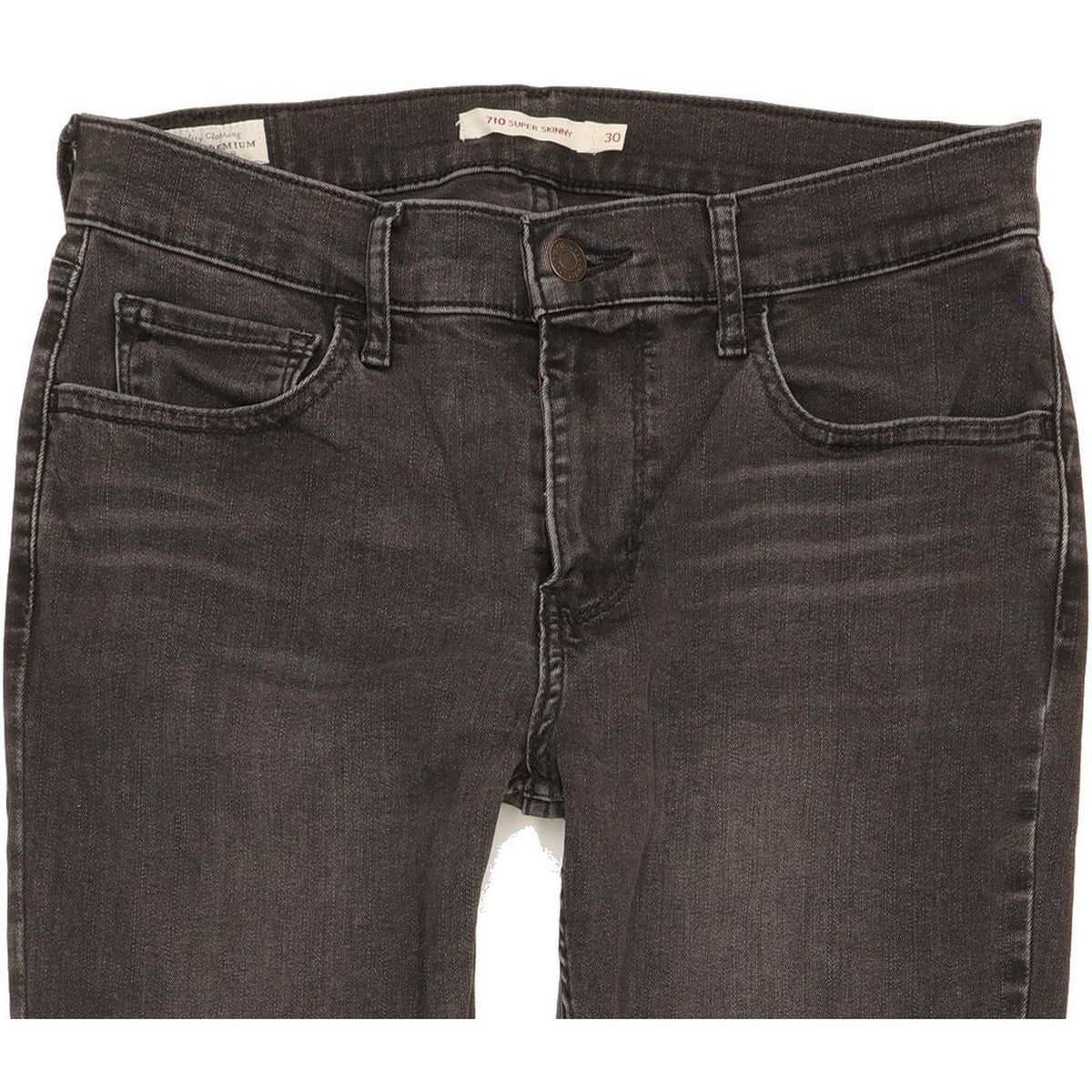 Levi's 710 Super Women Black Skinny Slim Stretch Jeans W30 L32
