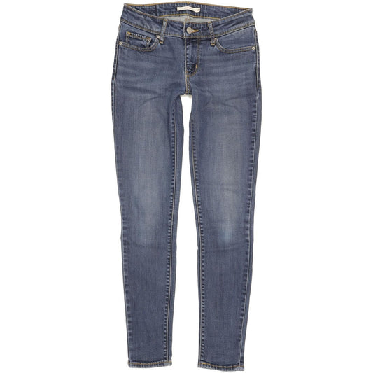 Levi's 711 Women Blue Skinny Slim Stretch Jeans W25 L30