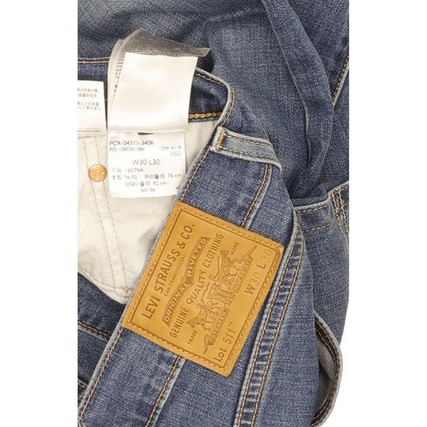 Levi's 511 Men Blue Straight Slim Stretch Jeans W30 L30