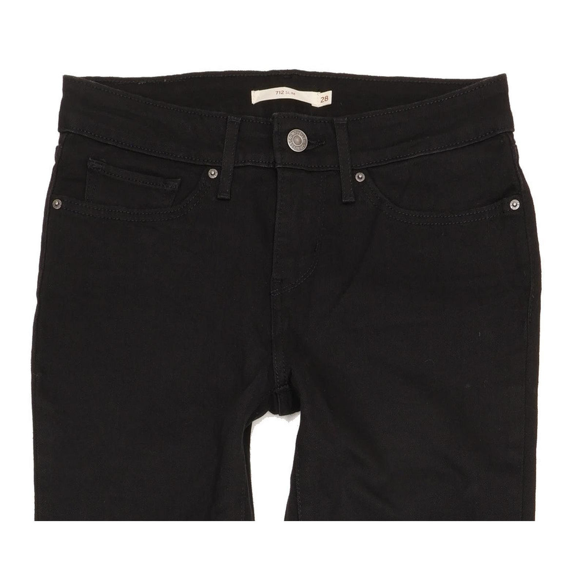 Levi's 712 Women Black Straight Slim Stretch Jeans W28 L32