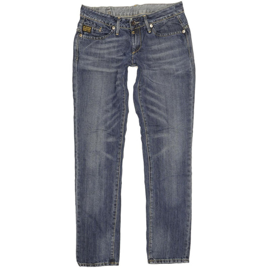 G-Star Women Blue Straight Slim Stretch Jeans W30 L33