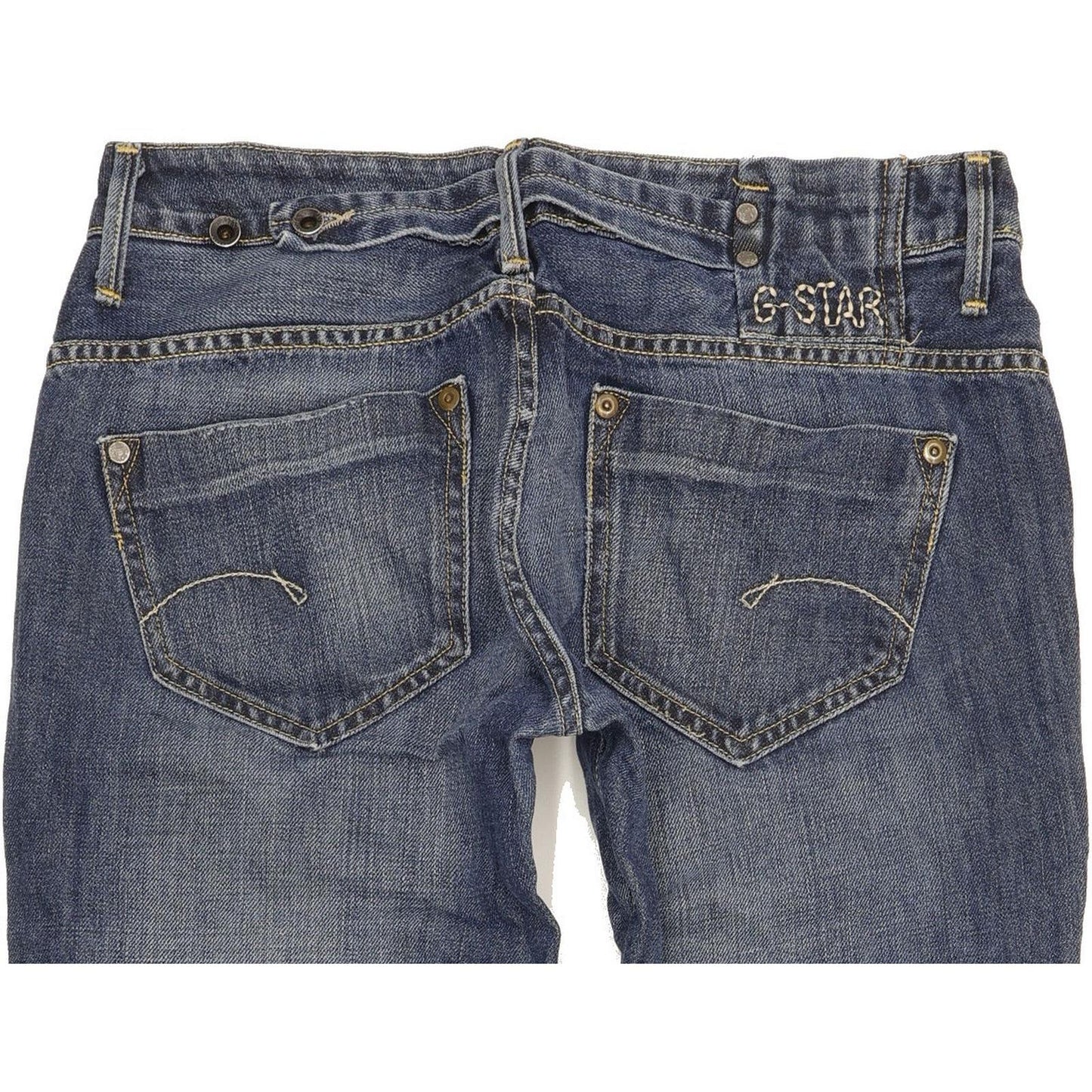 G-Star Women Blue Straight Slim Stretch Jeans W30 L33