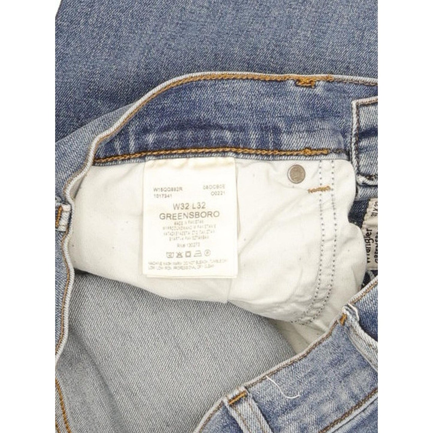 Wrangler Greenssboro Men Blue Straight Regular Stretch Jeans W32 L32