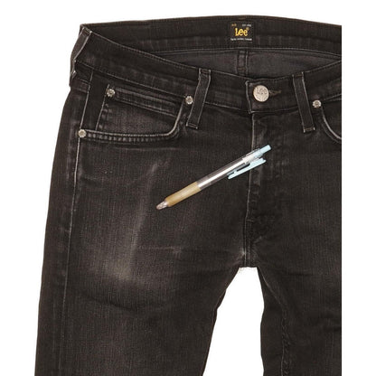 Lee Luke Men Black Skinny Slim Stretch Jeans W30 L32