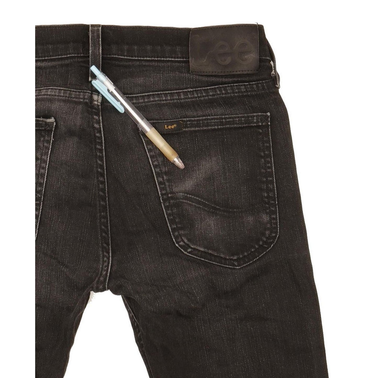 Lee Luke Men Black Skinny Slim Stretch Jeans W30 L32