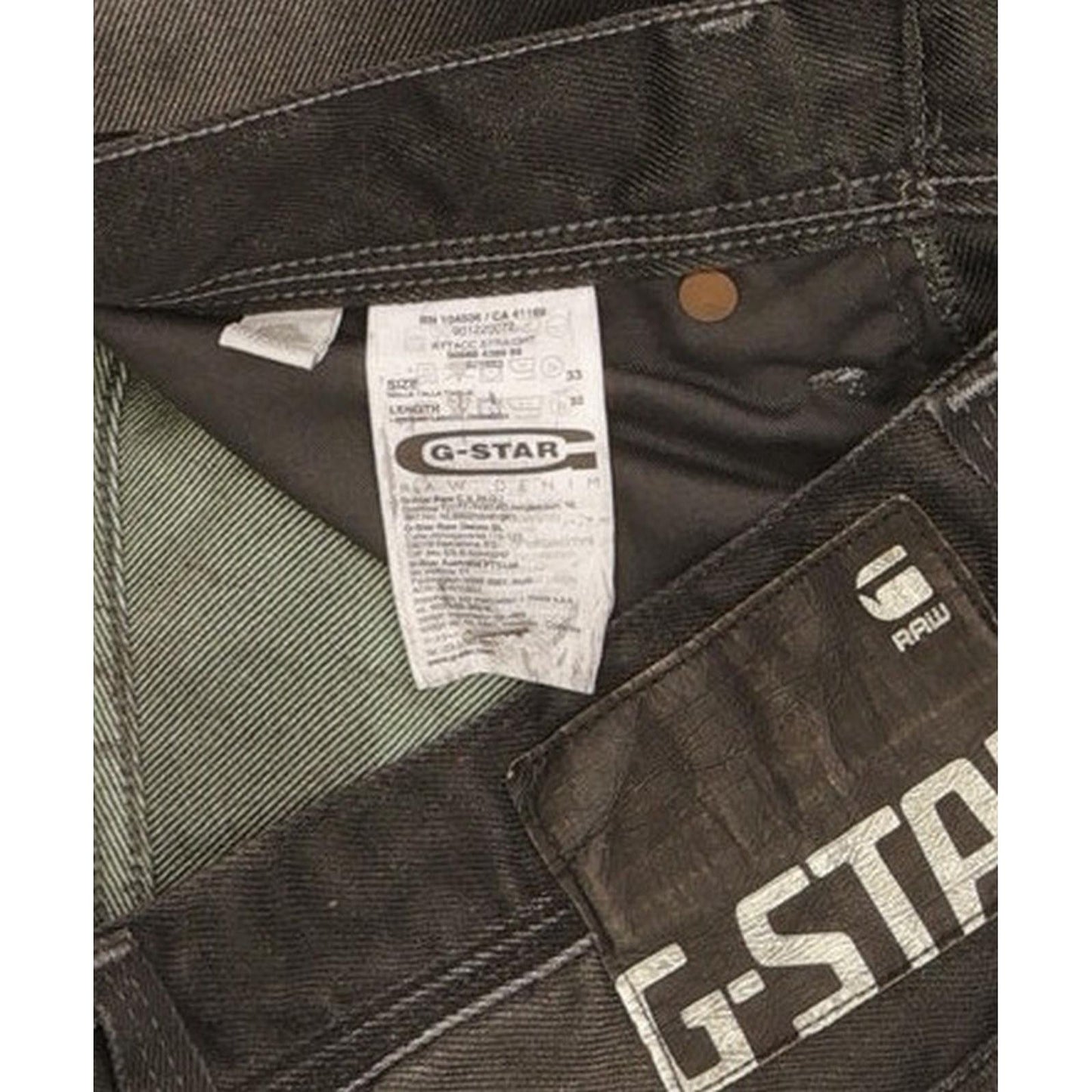G-Star Attacc Men Black Straight Regular Jeans W33 L32
