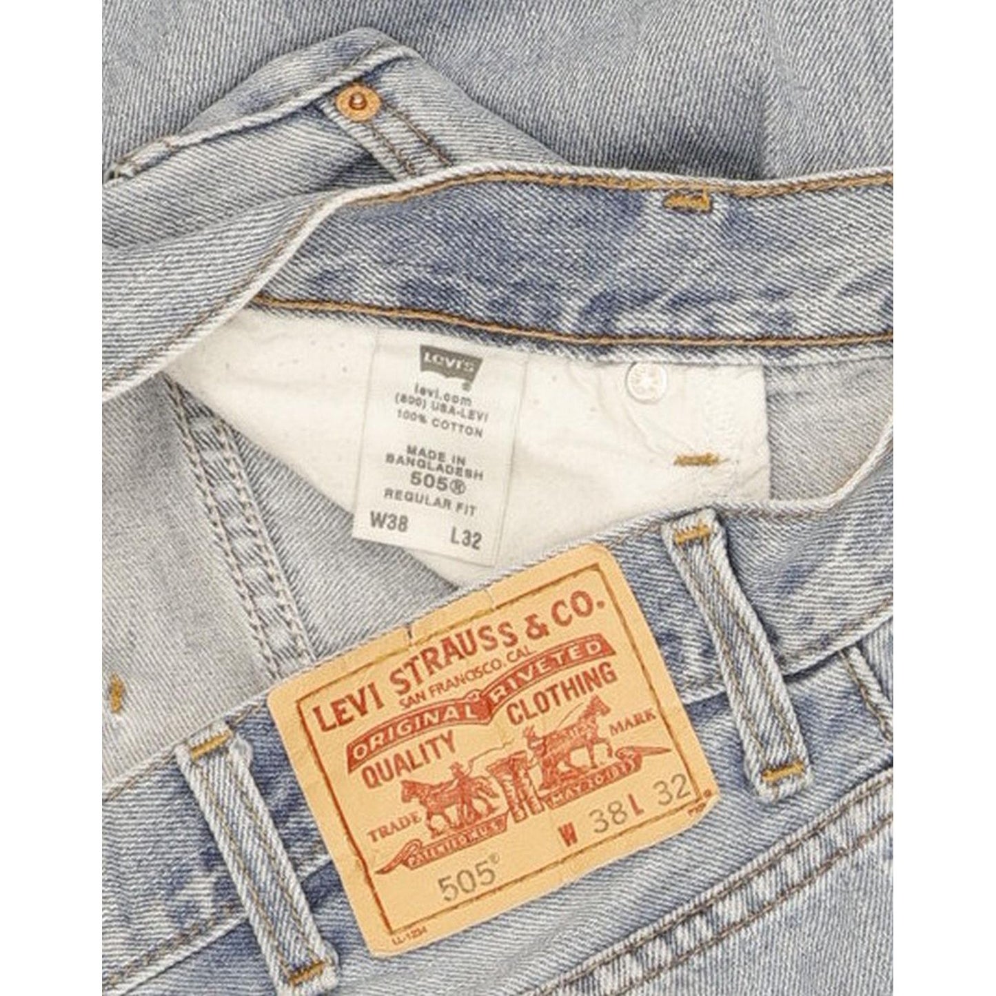 Levi's 505 Men Blue Straight Regular Jeans W38 L31