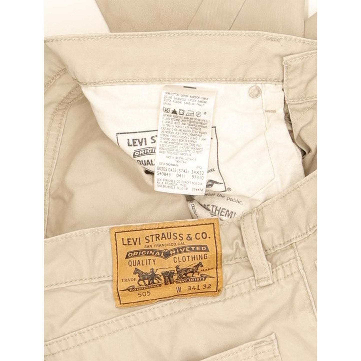 Levi's 505 Men Beige Straight Regular Jeans W34 L29