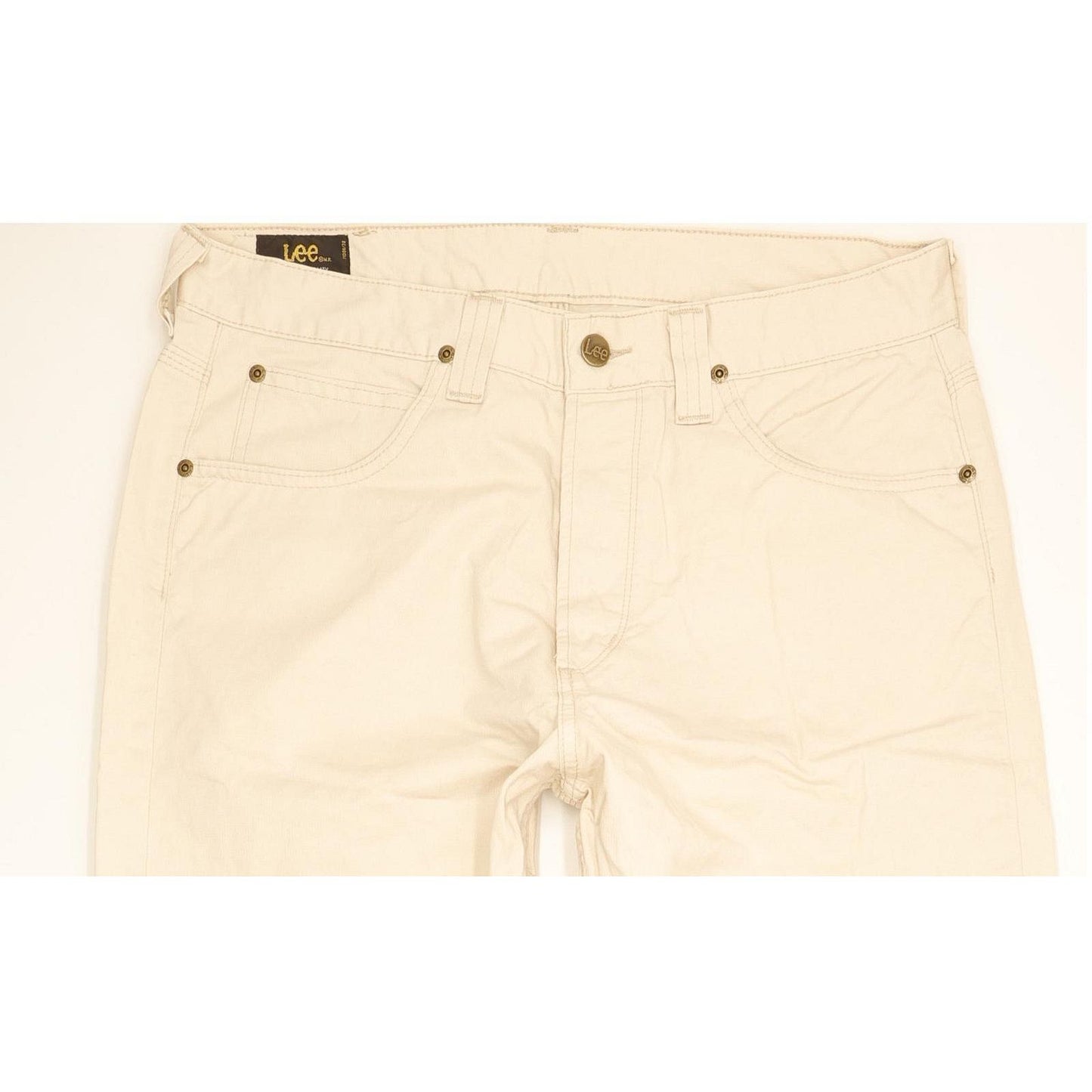 Lee Nash Men Beige Straight Regular Jeans W33 L34