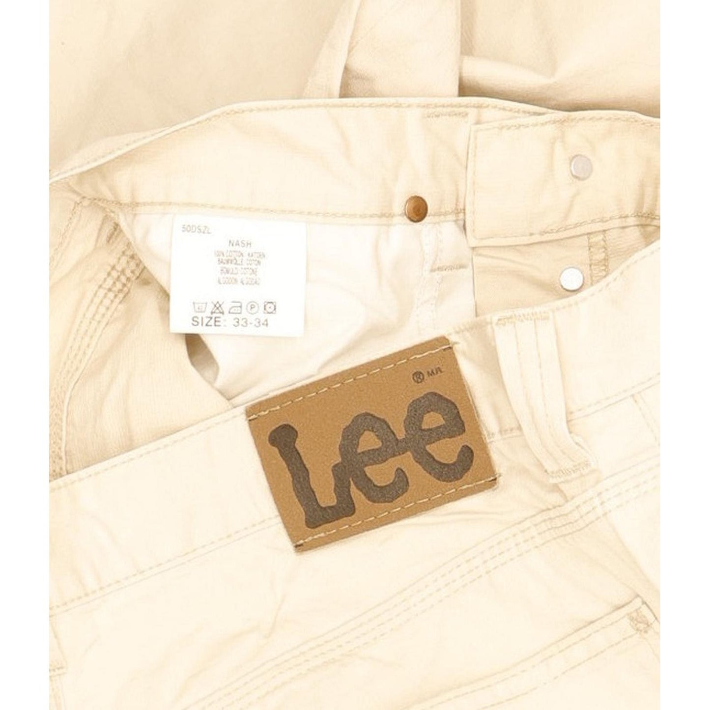 Lee Nash Men Beige Straight Regular Jeans W33 L34