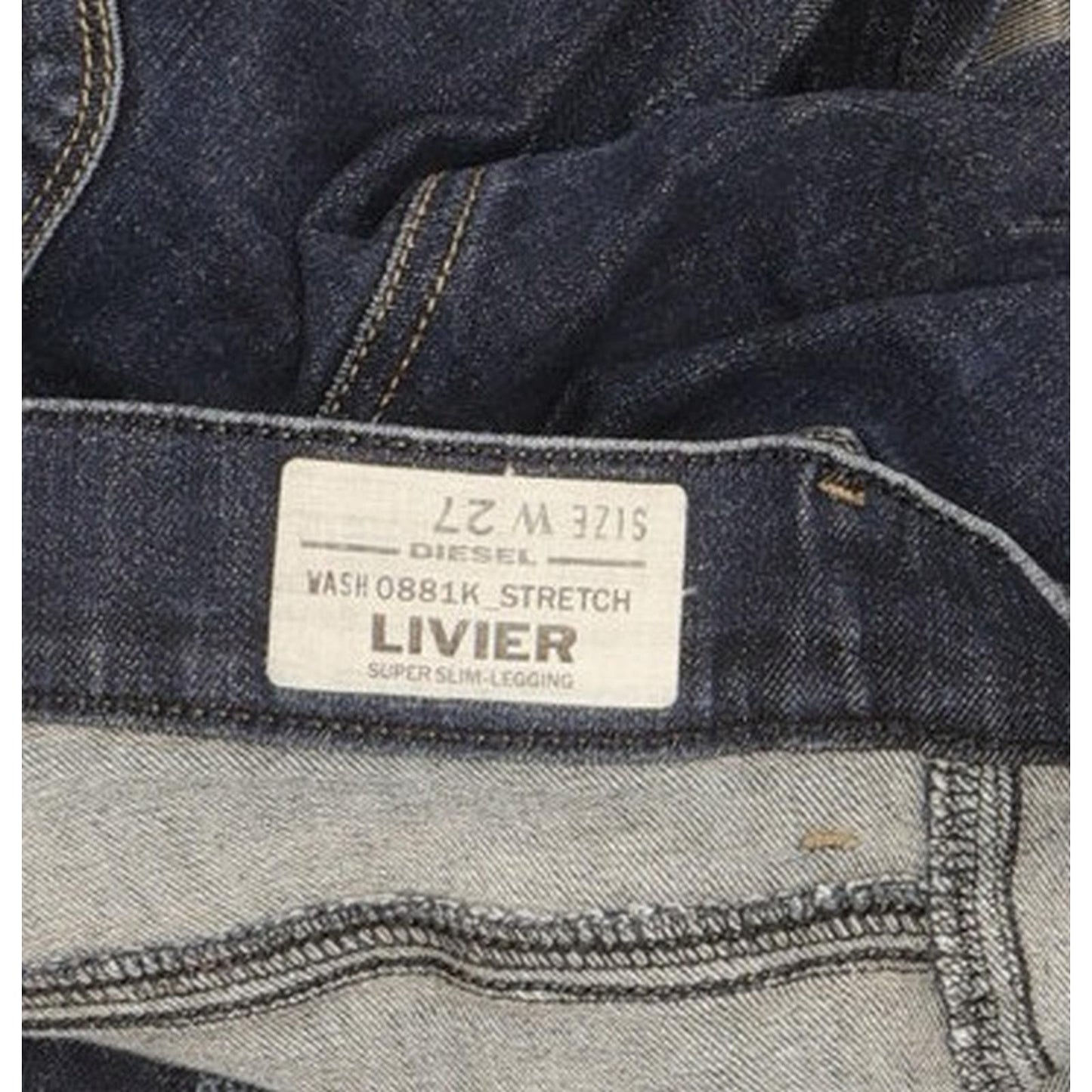 Diesel Livier 0881K Women Blue Skinny Slim Stretch Leggings W27 L32