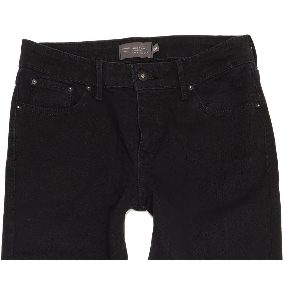 Levi's 470 Demi Curve Women Black Straight Classic Stretch Jeans W29 L33