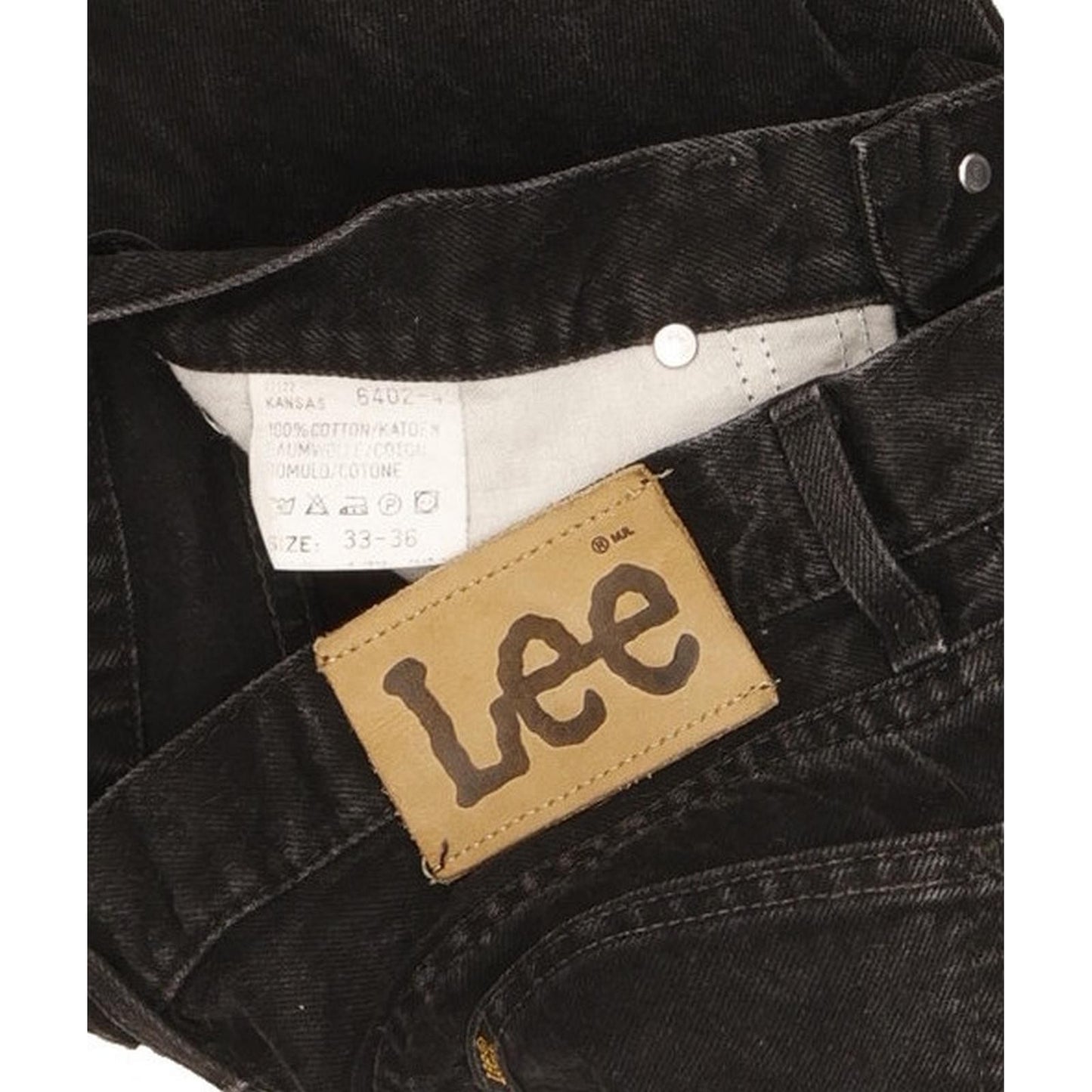 Lee Kansas Men Black Straight Regular Jeans W33 L35