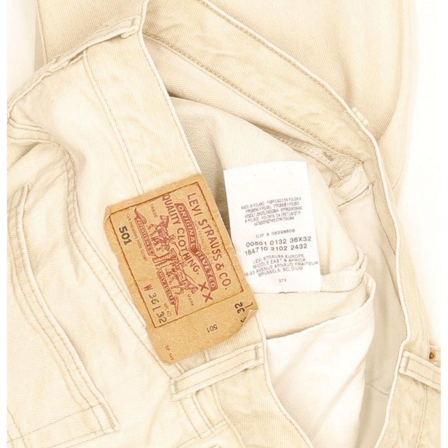 Levi's 501 Men Beige Straight Regular Jeans W35 L31