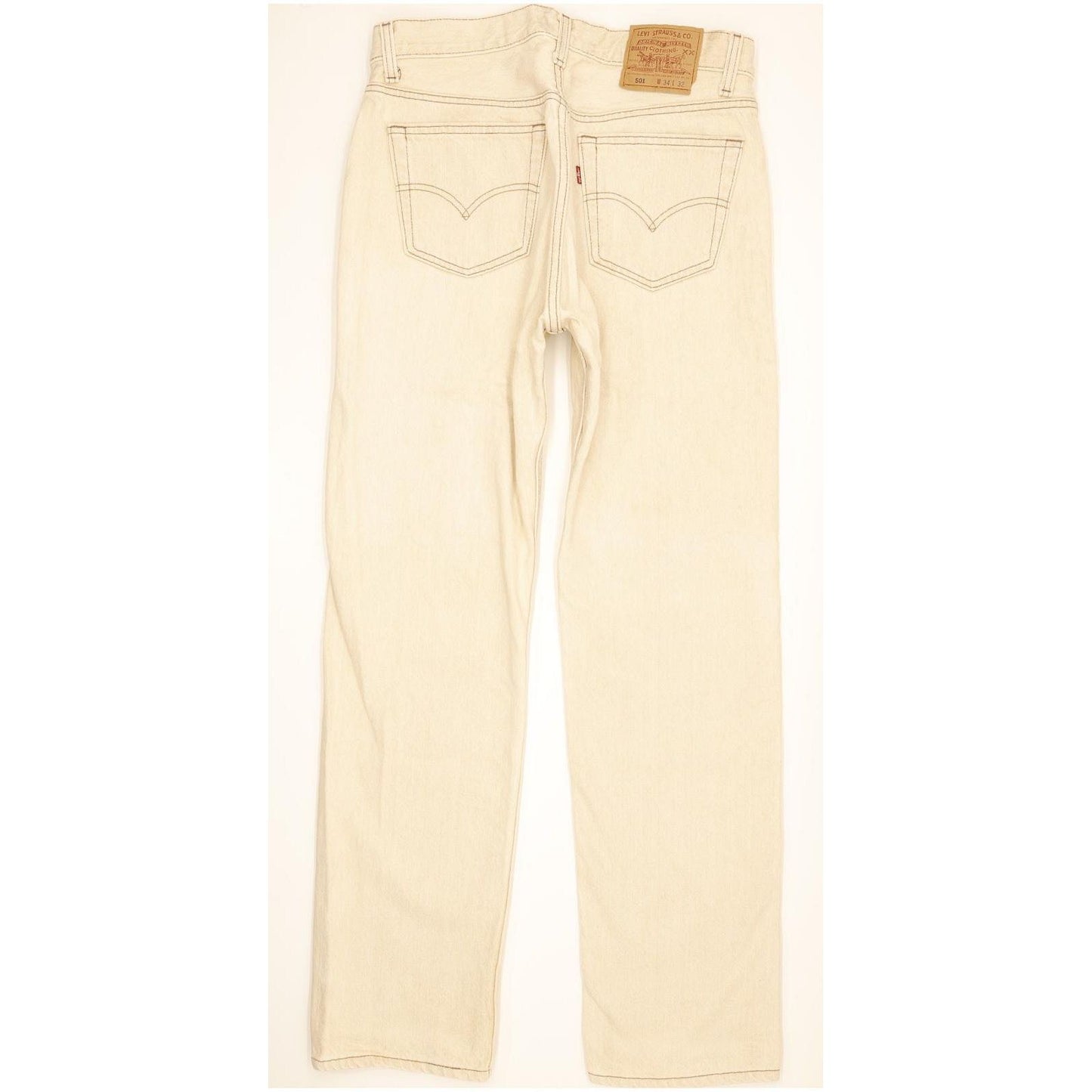 Levi's 501 Made in USA Men Beige Straight Regular Jeans W34 L32