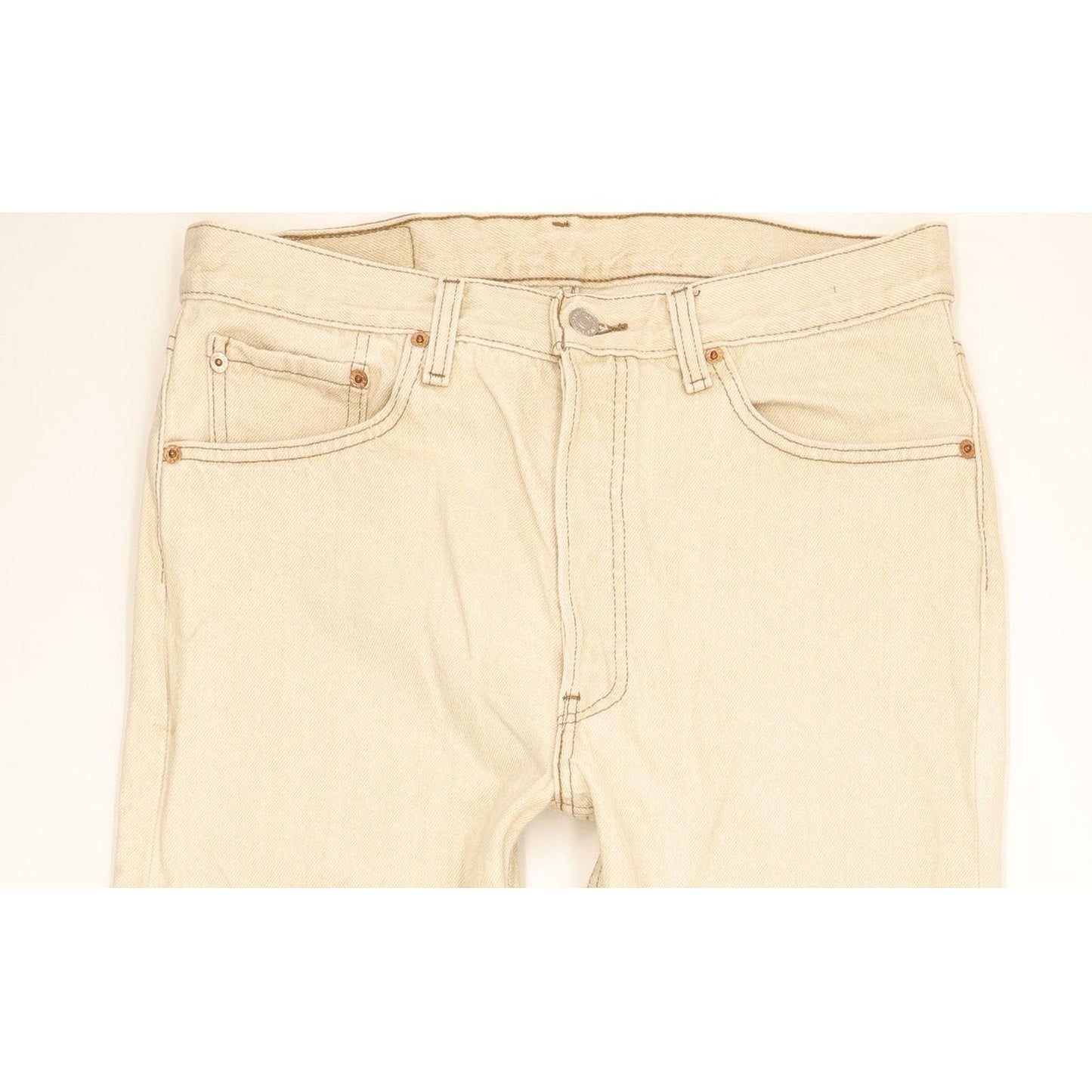 Levi's 501 Made in USA Men Beige Straight Regular Jeans W34 L32