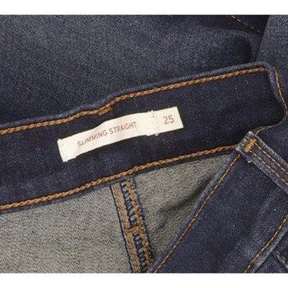 Levi's Slimming Women Navy Straight Slim Stretch Jeans W25 L32