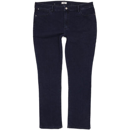 Wrangler Navy Straight Regular Stretch Jeans High Waisted W34 L31