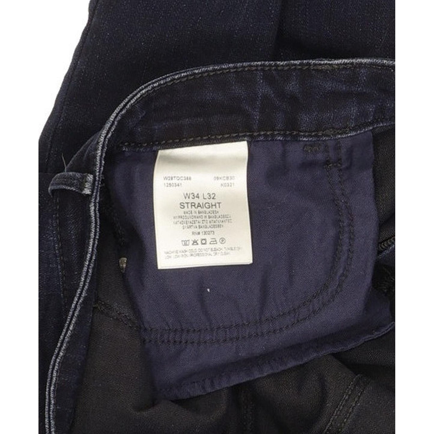 Wrangler Navy Straight Regular Stretch Jeans High Waisted W34 L31