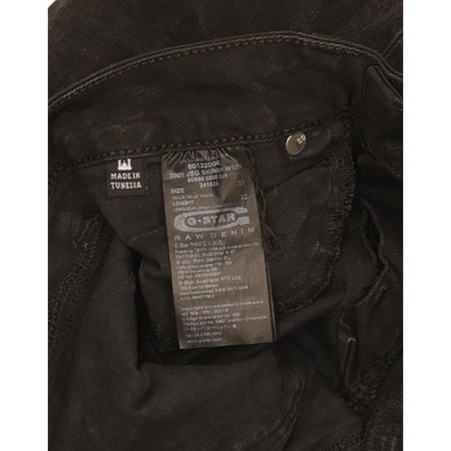 G-Star 3301 Jeg Women Black Skinny Slim Stretch Jeans W31 L31