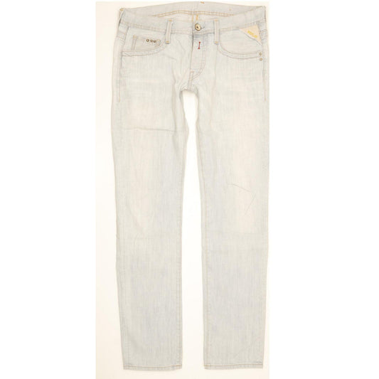 Replay Men Blue Straight Slim Stretch Jeans W32 L33