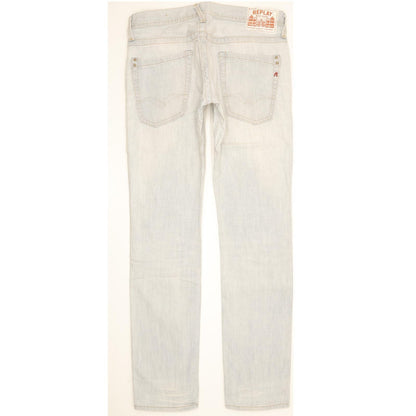 Replay Men Blue Straight Slim Stretch Jeans W32 L33