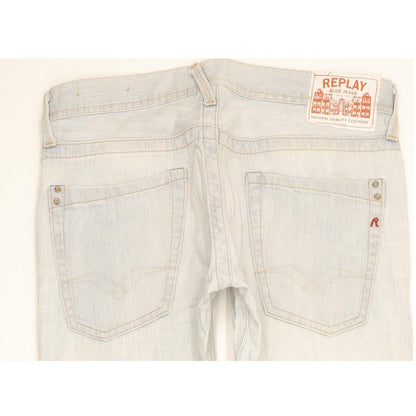 Replay Men Blue Straight Slim Stretch Jeans W32 L33