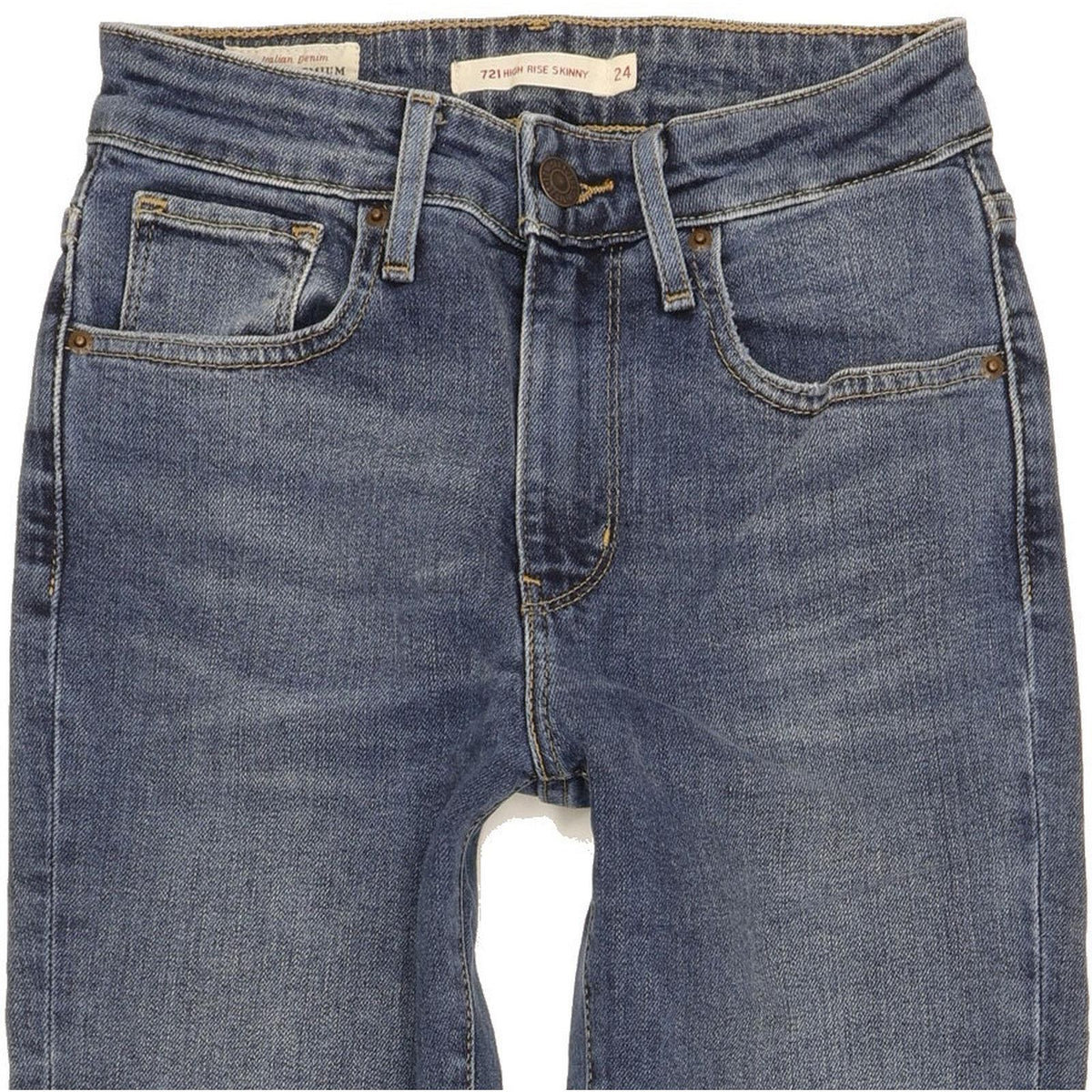Levi's 721 Women Blue Skinny Slim Stretch Jeans W24 L29