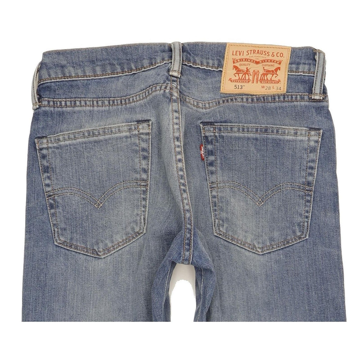 Levi's 513 Men Blue Straight Slim Stretch Jeans W28 L34