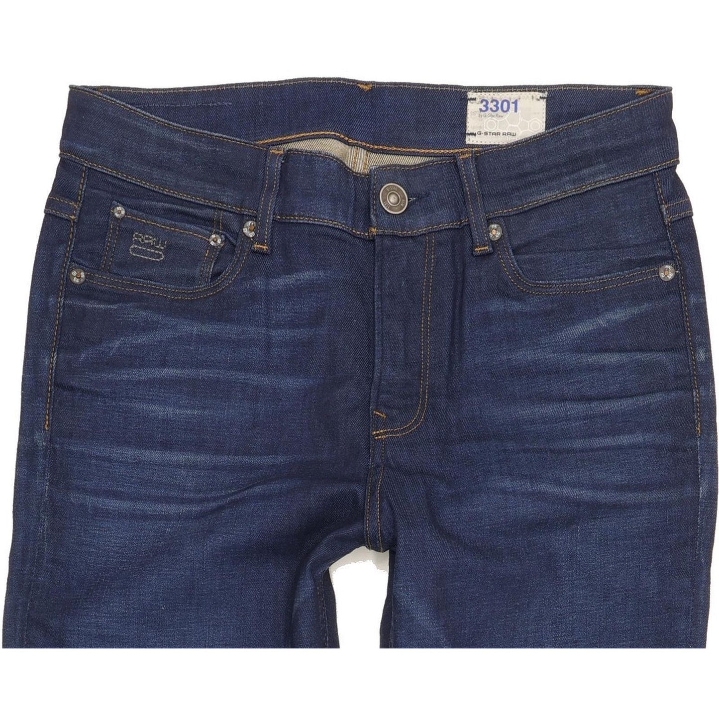 G-Star 3301 Women Blue Tapered Slim Stretch Jeans W27 L28