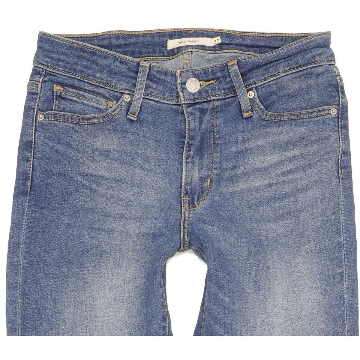 Levi's 714 Women Blue Straight Slim Stretch Jeans W27 L32