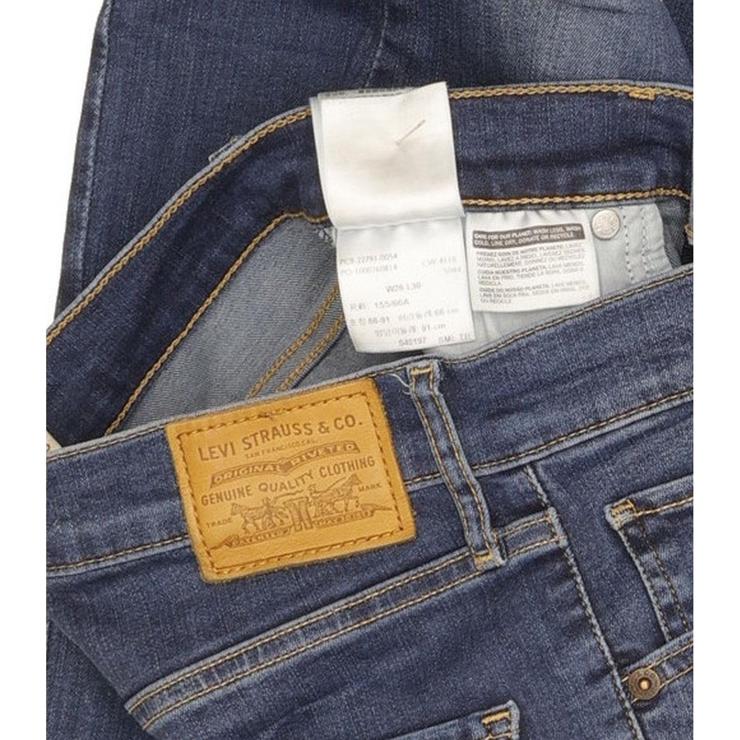 Levi's Mile Blue Skinny Slim Stretch Jeans High Waisted W26 L30