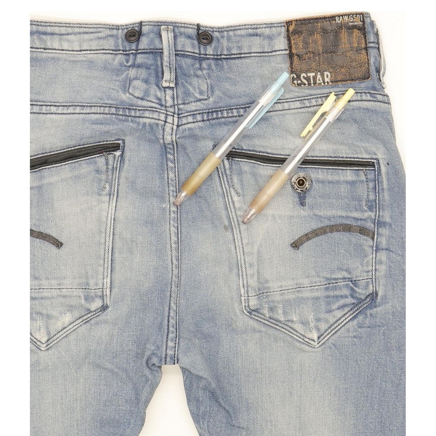 G-Star Arc Navy 3D Women Blue Tapered Slim Stretch Jeans W25 L32