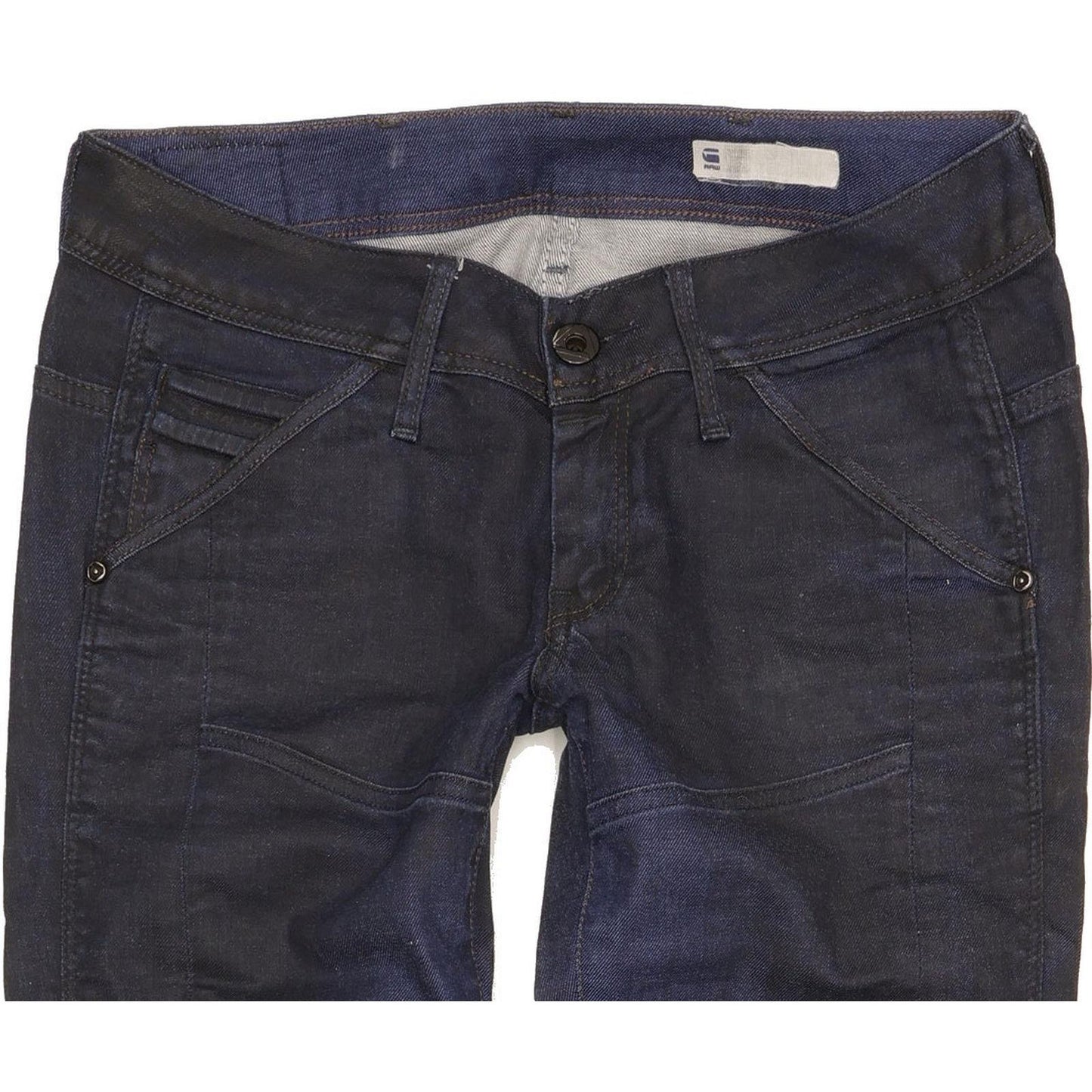G-Star New Elva 3D Women Navy Tapered Slim Stretch Jeans W27 L32