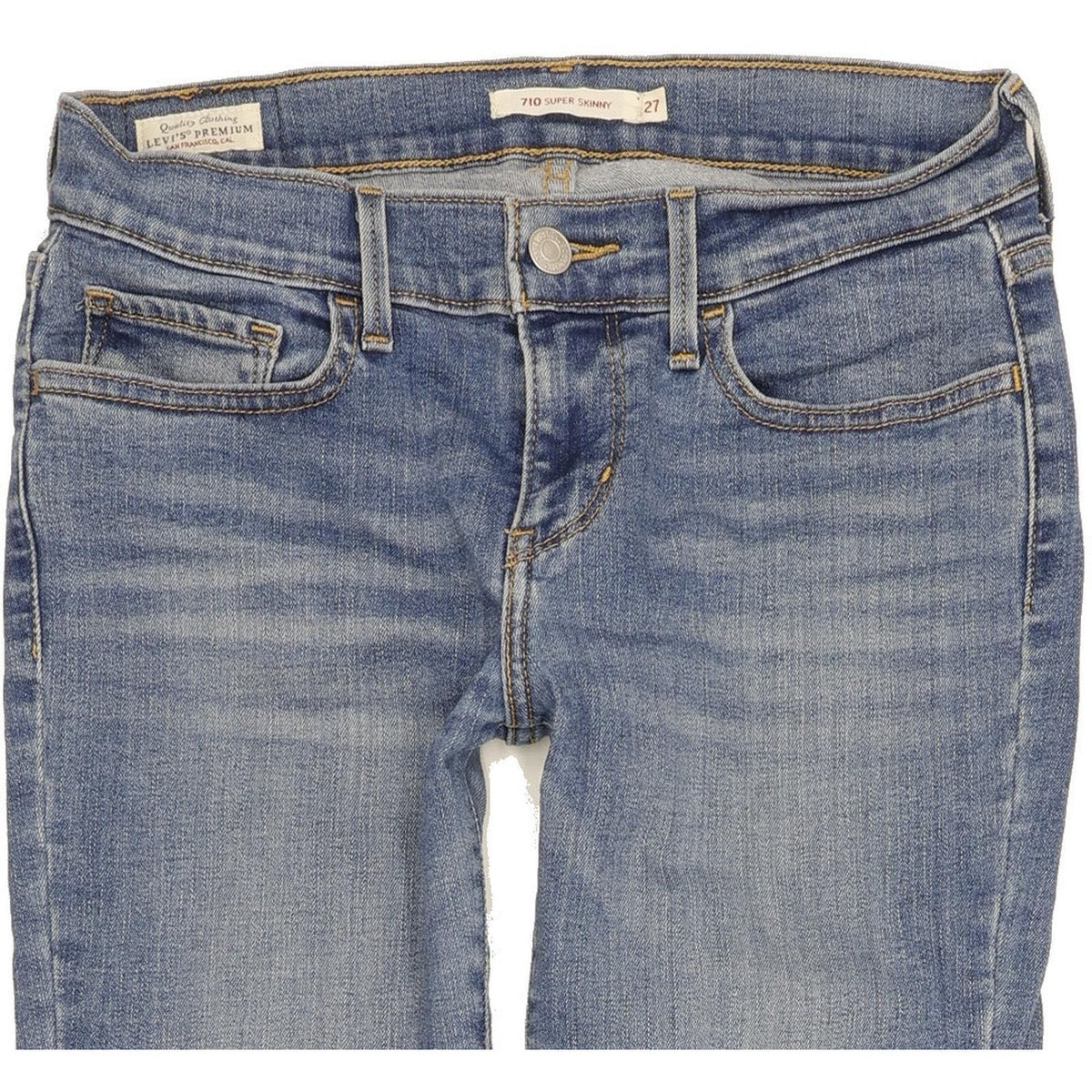 Levi's 710 Super Women Blue Skinny Slim Stretch Jeans W27 L30