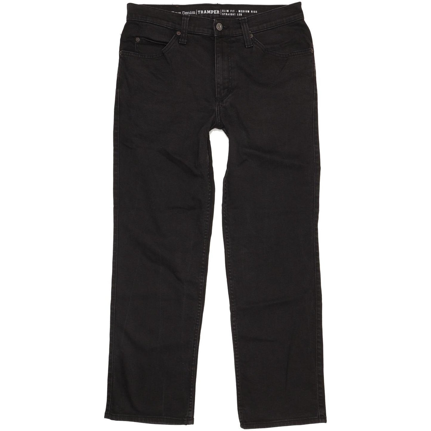 Mustang Tramper Men Black Straight Slim Stretch Jeans W33 L30