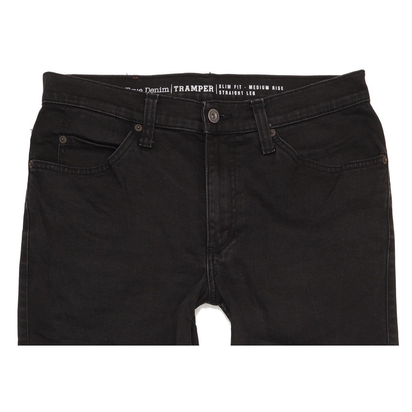 Mustang Tramper Men Black Straight Slim Stretch Jeans W33 L30