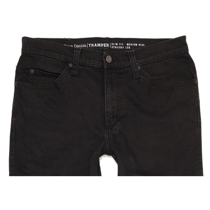Mustang Tramper Men Black Straight Slim Stretch Jeans W33 L30