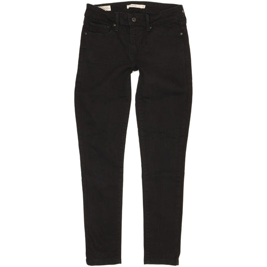 Levi's 711 Women Black Skinny Slim Stretch Jeans W26 L28